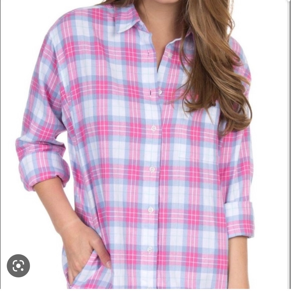 Lauren James Cotton Flannel Button Up Small